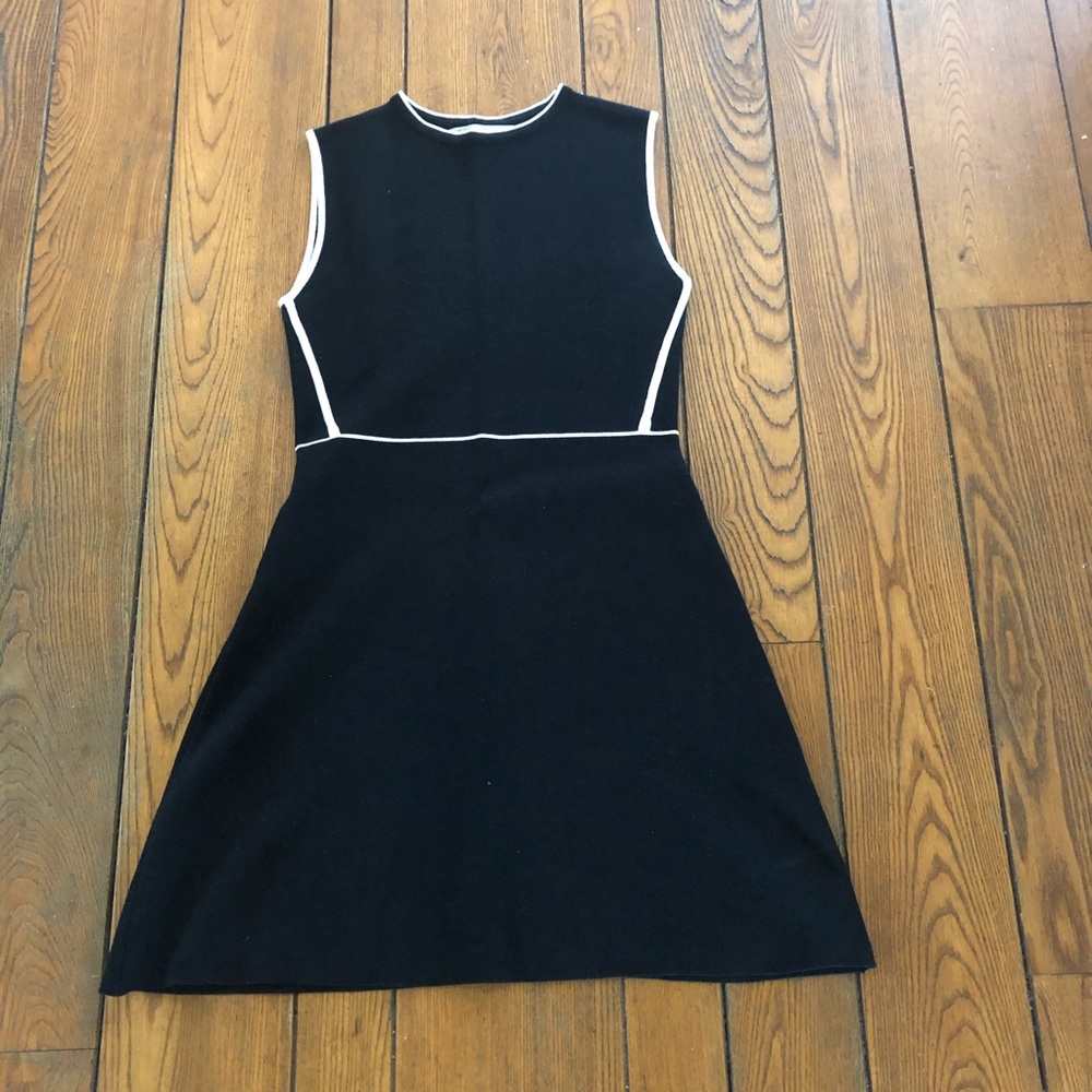 Zara Sleeveless A-Line Contrast Piping Dress